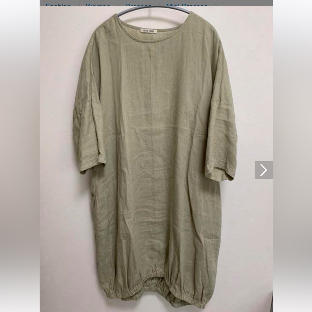 Black Crane linen Dress